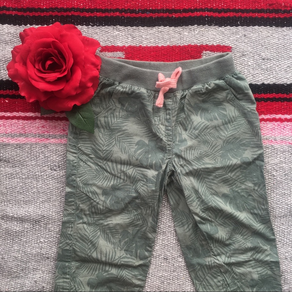 H & T | OLIVE PRINTED JOGGERS